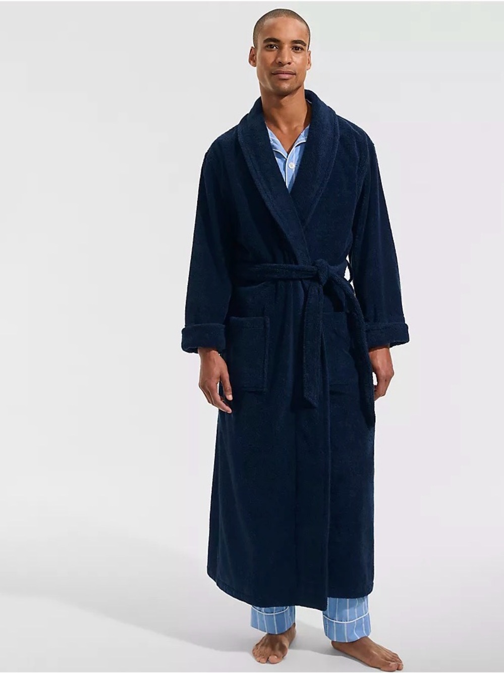 Lands End Men's Full Length Turkish Terry Robe - Size Large